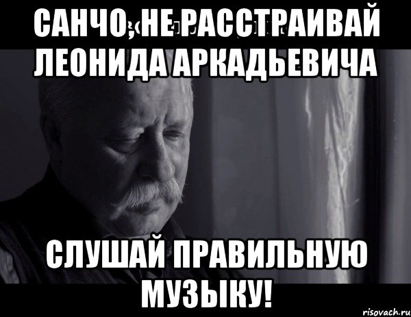 Санчо, не расстраивай Леонида Аркадьевича слушай правильную музыку!, Мем Не расстраивай Леонида Аркадьевича