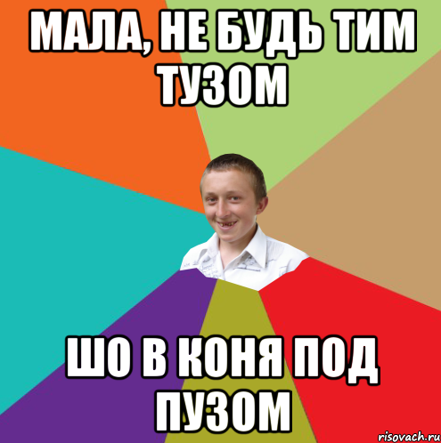 мала, не будь тим тузом шо в коня под пузом, Мем  малый паца