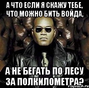 А что если я скажу тебе, что можно бить войда, а не бегать по лесу за полкилометра?, Мем Матрица Морфеус