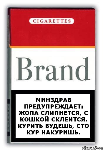 Минздрав предупреждает: ЖОПА СЛИПНЕТСЯ, С КОШКОЙ СКЛЕИТСЯ. КУРИТЬ БУДЕШЬ, СТО КУР НАКУРИШЬ., Комикс Минздрав