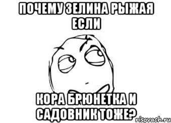 Почему Зелина рыжая если Кора брюнетка и садовник тоже?, Мем Мне кажется или