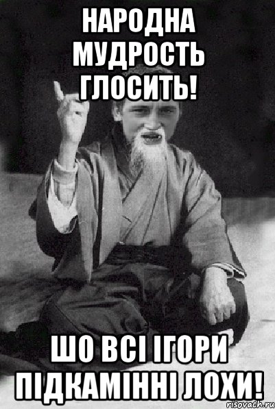 народна мудрость глосить! шо всі ігори підкамінні лохи!, Мем Мудрий паца