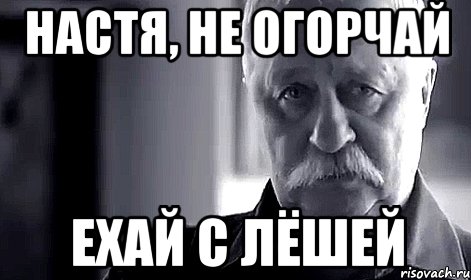 Настя, не огорчай Ехай с Лёшей, Мем Не огорчай Леонида Аркадьевича