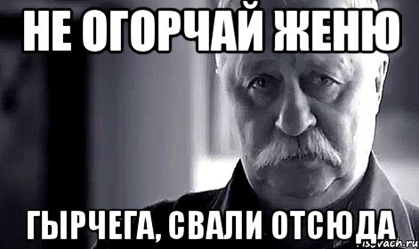 не огорчай женю гырчега, свали отсюда, Мем Не огорчай Леонида Аркадьевича