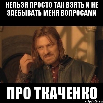 Нельзя просто так взять и не заебывать меня вопросами про Ткаченко, Мем Нельзя просто взять