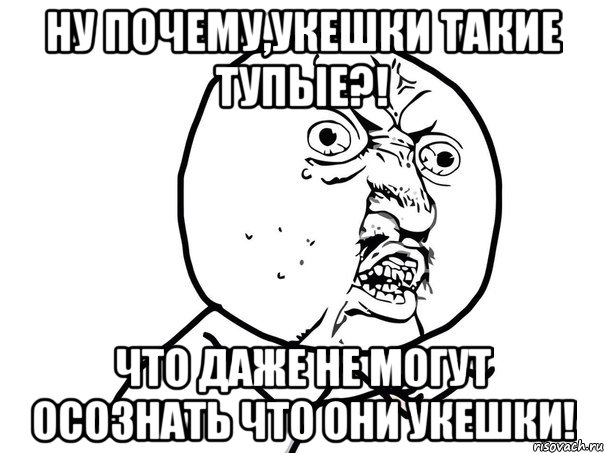 Ну почему,укешки такие тупые?! Что даже не могут осознать что они укешки!, Мем Ну почему (белый фон)