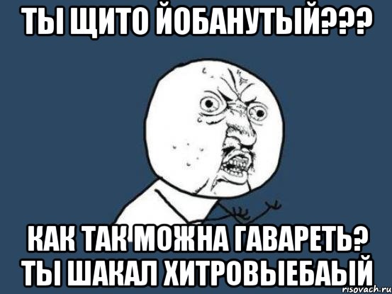 ТЫ ЩИТО ЙОБАНУТЫЙ??? КАК ТАК МОЖНА ГАВАРЕТЬ? ТЫ ШАКАЛ ХИТРОВЫЕБАЫЙ, Мем Ну почему