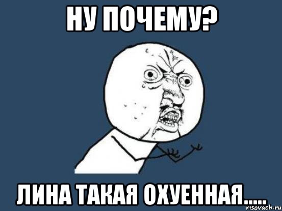 Ну почему? Лина такая охуенная....., Мем Ну почему