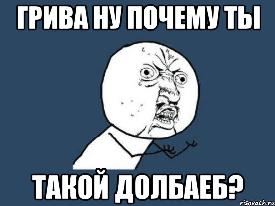 грива ну почему ты такой долбаеб?, Мем Ну почему