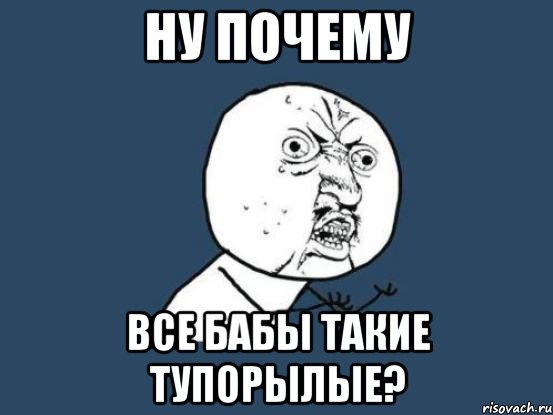 ну почему все бабы такие тупорылые?, Мем Ну почему