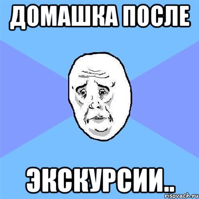 Домашка после экскурсии.., Мем Okay face