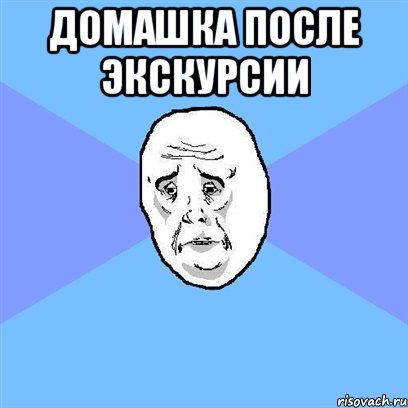 Домашка после экскурсии , Мем Okay face