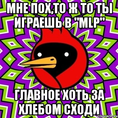 Мне пох,то ж то ты играешь в "MLP" ГЛАВНОЕ ХОТЬ ЗА ХЛЕБОМ СХОДИ, Мем Омская птица