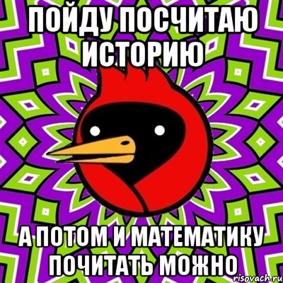 Пойду посчитаю историю А потом и математику почитать можно, Мем Омская птица