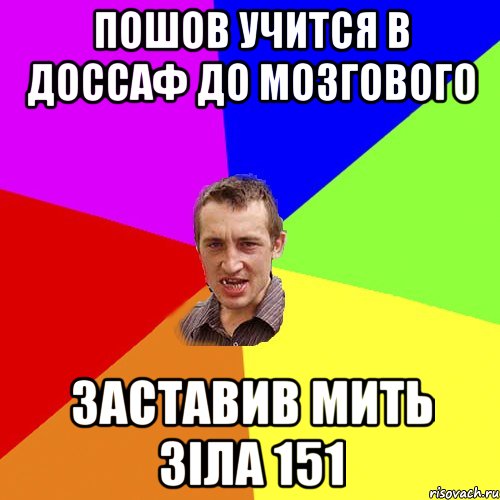 пошов учится в ДОССАф до мозгового заставив мить зіла 151, Мем Чоткий паца