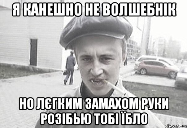 Я КАНЕШНО НЕ ВОЛШЕБНІК НО ЛЄГКИМ ЗАМАХОМ РУКИ РОЗІБЬЮ ТОБІ ЇБЛО, Мем Пацанська философия