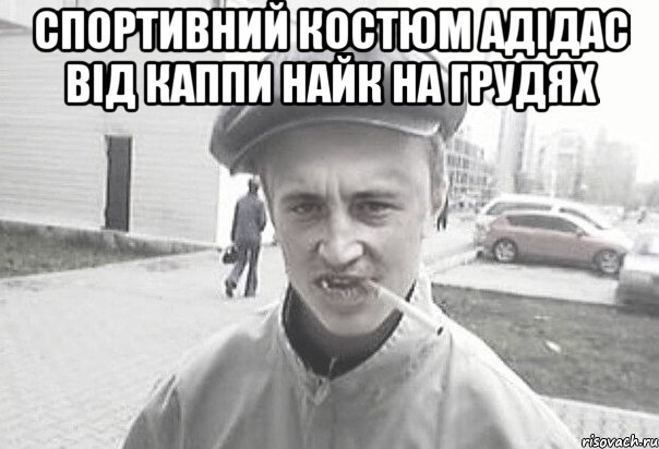 спортивний костюм адідас від каппи найк на грудях , Мем Пацанська философия