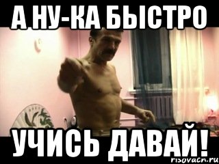 А ну-ка быстро учись давай!