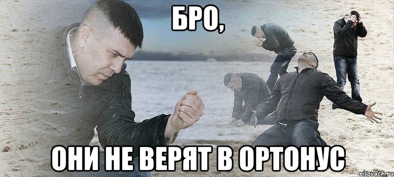 Бро, они не верят в ортонус, Мем Мужик сыпет песок на пляже