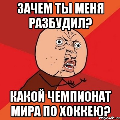 Зачем ты меня разбудил? Какой чемпионат мира по хоккею?, Мем Почему