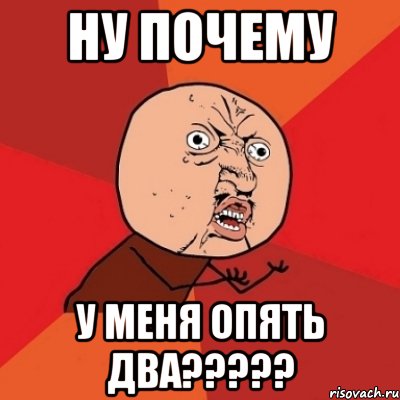 НУ ПОЧЕМУ У МЕНЯ ОПЯТЬ ДВА?????, Мем Почему