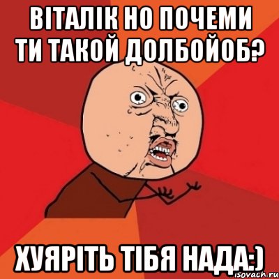 Віталік но почеми ти такой долбойоб? хуяріть тібя нада:), Мем Почему