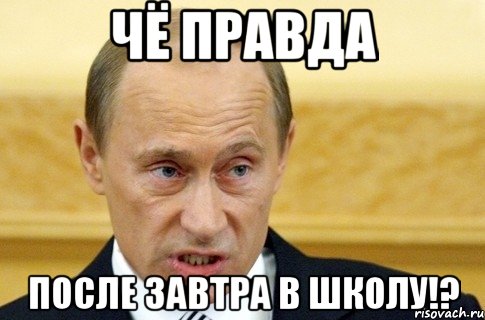 Чё правда ПОСЛЕ ЗАВТРА В ШКОЛУ!?, Мем путин