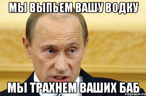 мы выпьем вашу водку мы трахнем ваших баб, Мем путин