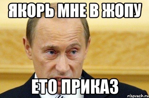 якорь мне в жопу ето приказ, Мем путин