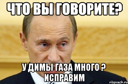 Что вы говорите? у Димы газа много ? Исправим, Мем путин