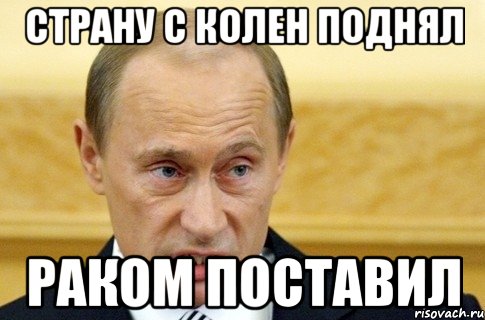 Страну с колен поднял Раком поставил, Мем путин