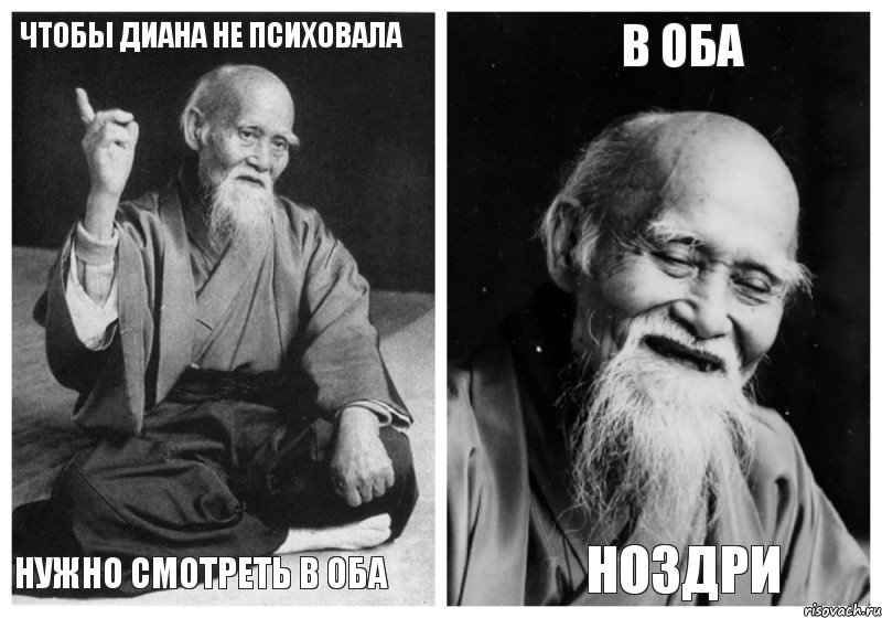 чтобы диана не психовала нужно смотреть в оба в оба ноздри, Комикс Мудрец-монах (4 зоны)