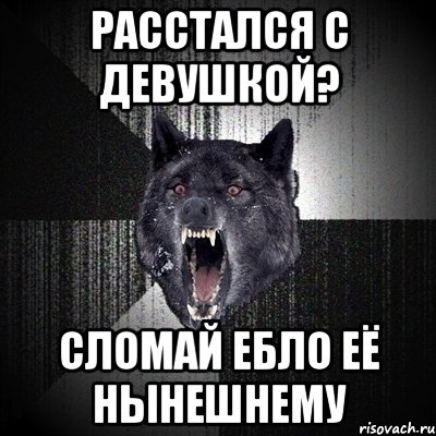 РАССТАЛСЯ С ДЕВУШКОЙ? СЛОМАЙ ЕБЛО ЕЁ НЫНЕШНЕМУ, Мем Сумасшедший волк