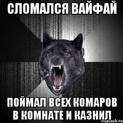 сломался вайфай поймал всех комаров в комнате и казнил, Мем Сумасшедший волк