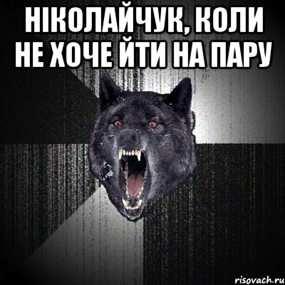 Ніколайчук, коли не хоче йти на пару , Мем Сумасшедший волк