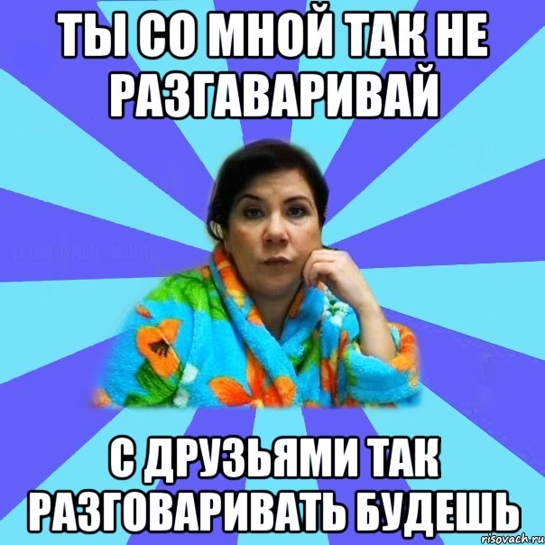 Ты со мной так не разгаваривай с друзьями так разговаривать будешь, Мем типичная мама