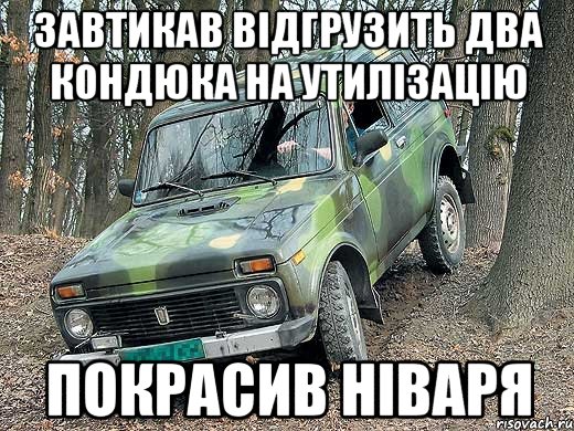 завтикав відгрузить два кондюка на утилізацію покрасив ніваря, Мем типичный водитель ВАЗ-2121