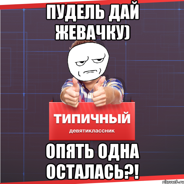 пудель дай жевачку) опять одна осталась?!, Мем Типичный десятиклассник