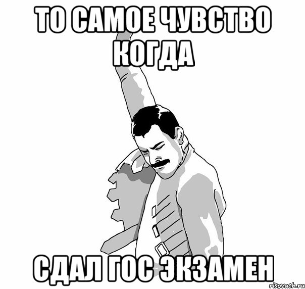 То самое чувство когда сдал гос экзамен, Мем   Фрэдди Меркьюри (успех)