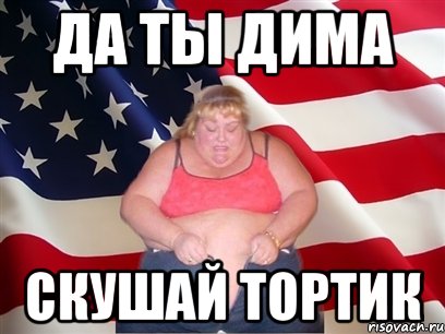 Да ты Дима Скушай тортик, Мем Толстая американка