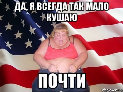 да, я всегда так мало кушаю почти, Мем Толстая американка