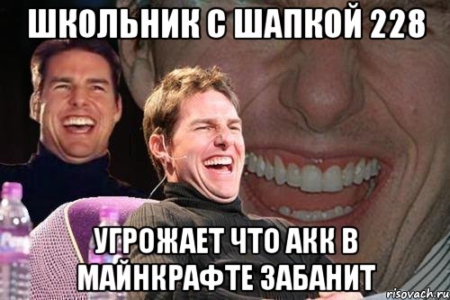 Школьник с шапкой 228 угрожает что акк в майнкрафте забанит, Мем том круз