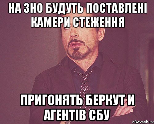 НА ЗНО БУДУТЬ ПОСТАВЛЕНІ КАМЕРИ СТЕЖЕННЯ ПРИГОНЯТЬ БЕРКУТ и агентів СБУ, Мем твое выражение лица