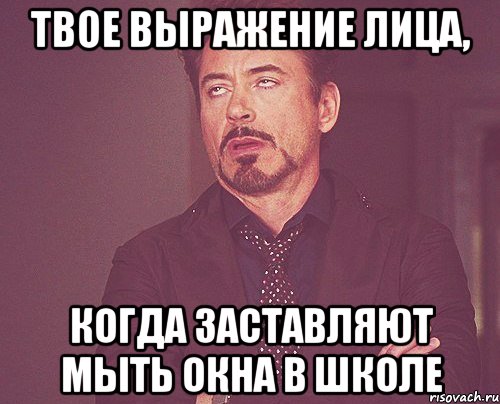 твое выражение лица, когда заставляют мыть окна в школе, Мем твое выражение лица