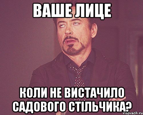 Ваше лице коли не вистачило садового стільчика?, Мем твое выражение лица