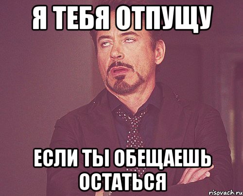 Я тебя отпущу если ты обещаешь остаться, Мем твое выражение лица