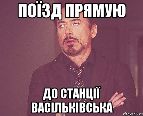 поїзд прямую до станції Васільківська, Мем твое выражение лица