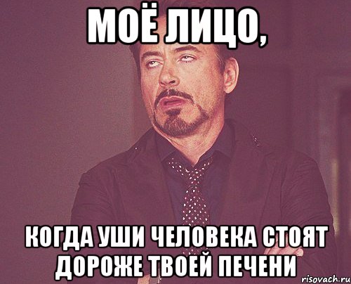 моё лицо, когда уши человека стоят дороже твоей печени, Мем твое выражение лица