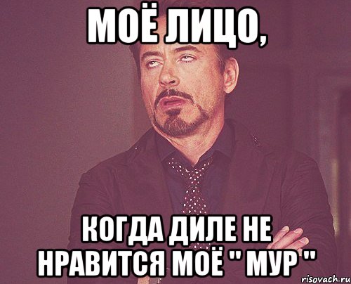 моё лицо, когда диле не нравится моё " мур ", Мем твое выражение лица