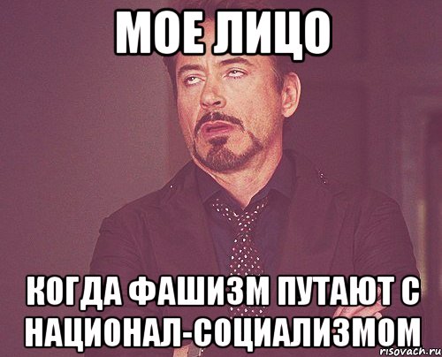 МОЕ ЛИЦО КОГДА ФАШИЗМ ПУТАЮТ С НАЦИОНАЛ-СОЦИАЛИЗМОМ, Мем твое выражение лица